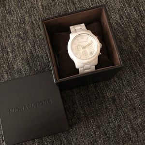 White Michael Kors watch - full set!